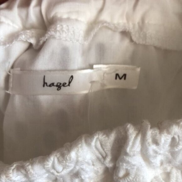 Hagel Eyelet Cold-Shoulder Swing Dress White Sz.10 - Picture 12 of 16